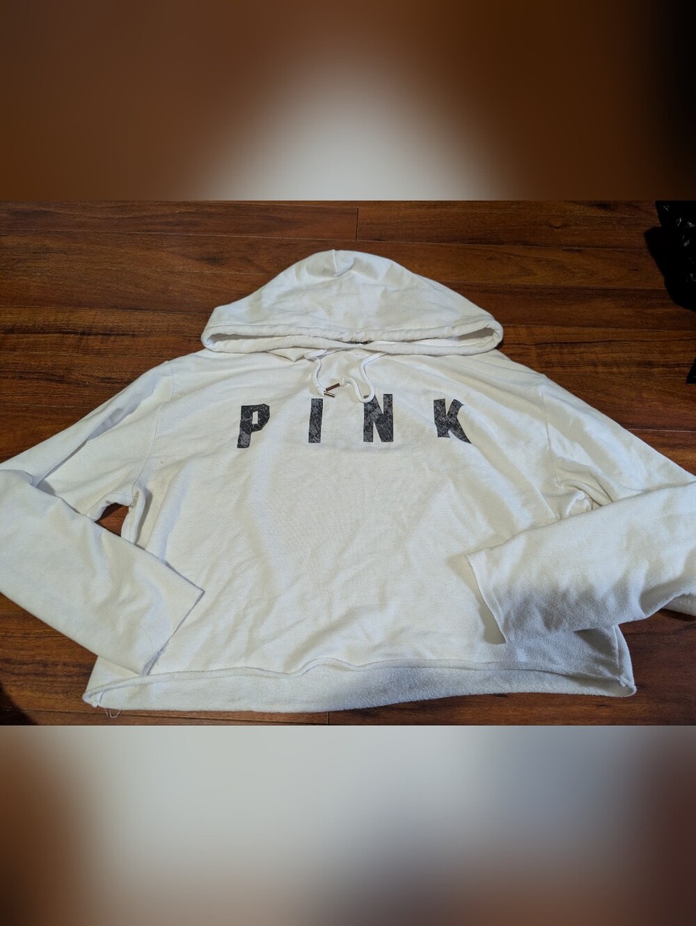 Pink Cropped White Sweater